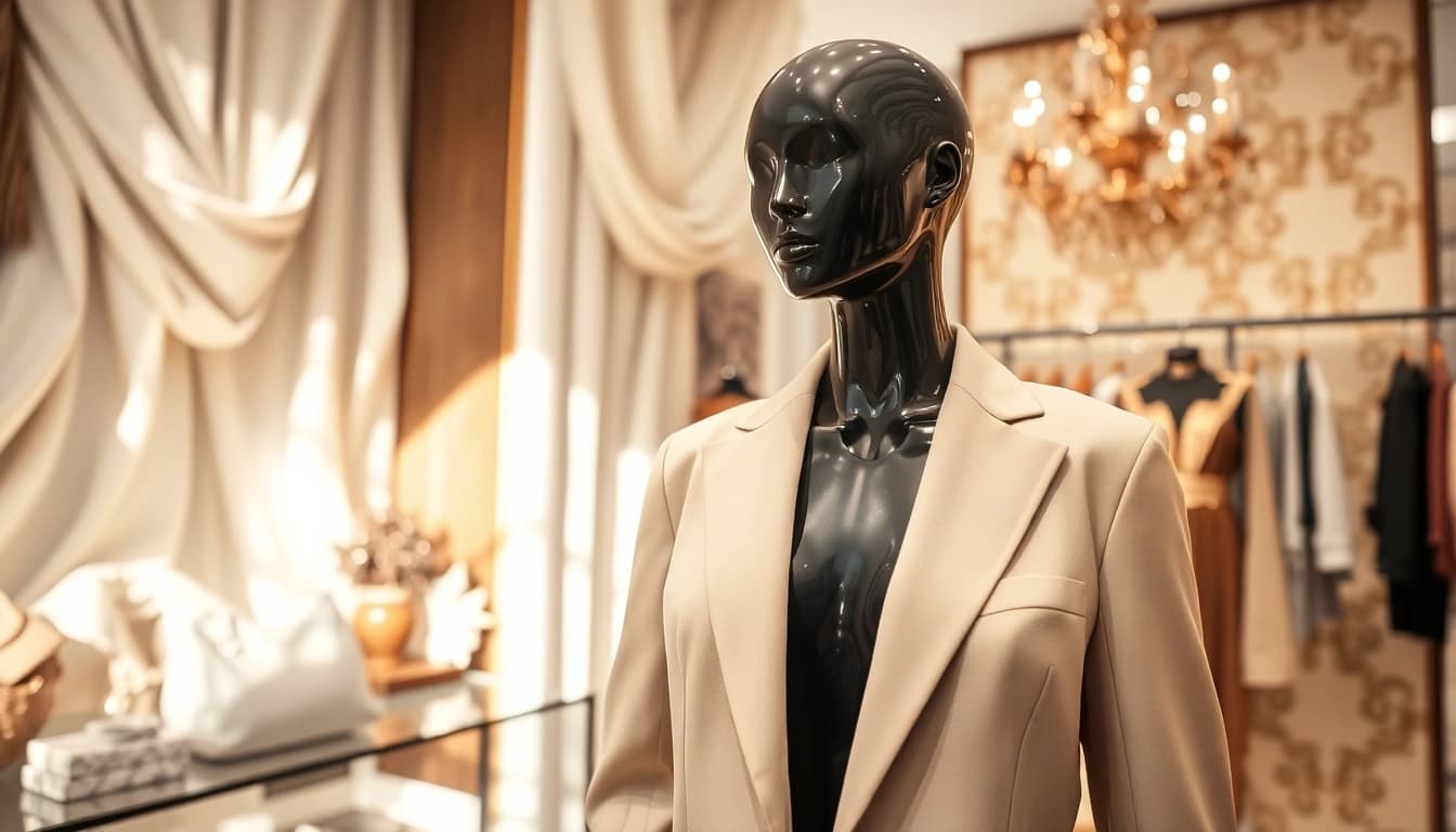 Discover Alvionz’s luxurious fashion collection displayed elegantly in a sophisticated boutique.