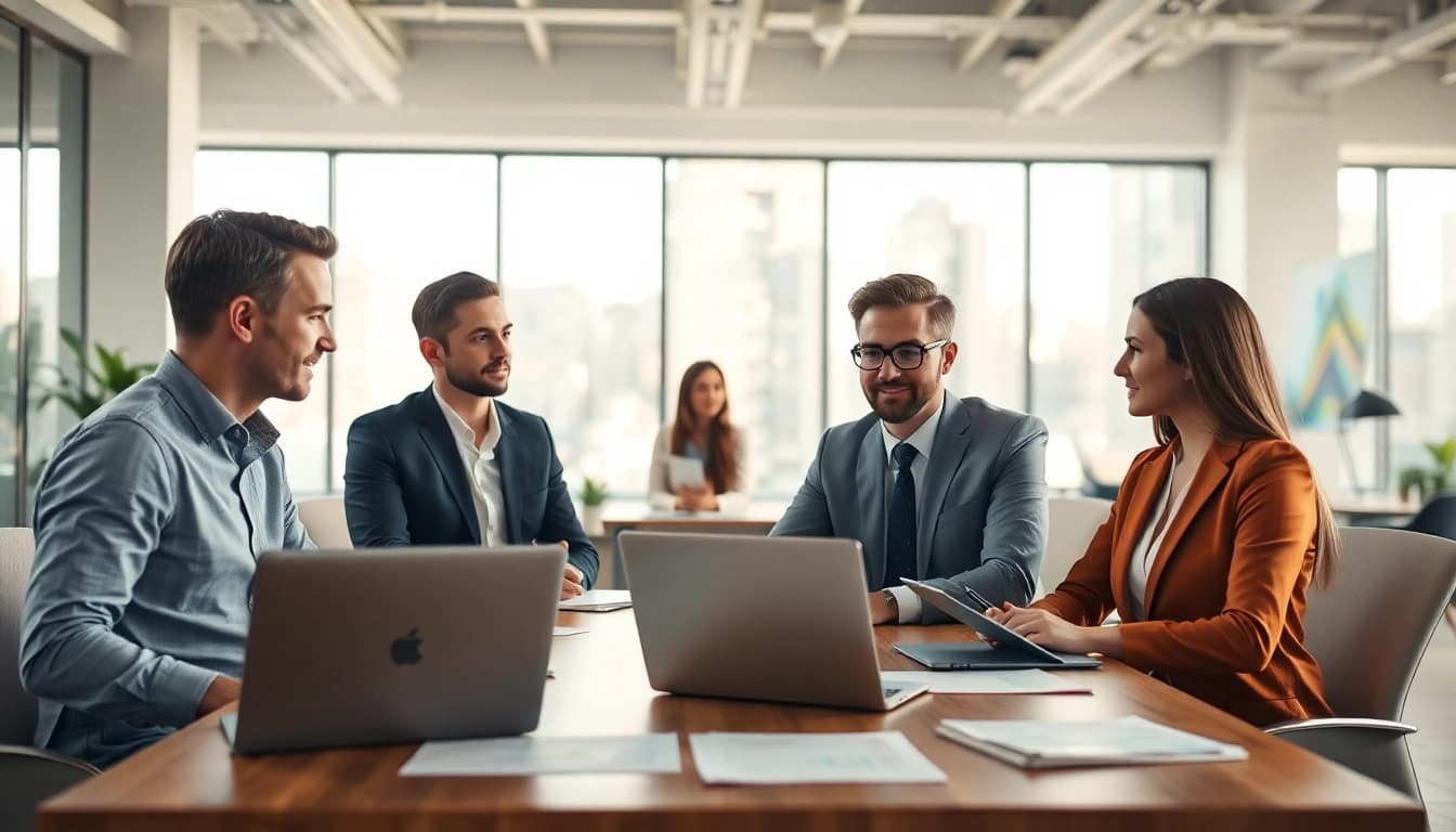 Headhunter Schweiz berät Kandidaten in einem modernen Büroraum mit professionellem Ambiente.