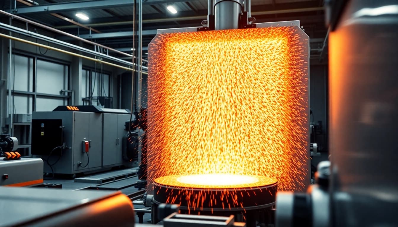 Spritzguss Kleinserie: Illustratives Bild einer präzisen Spritzgussmaschine in Aktion.