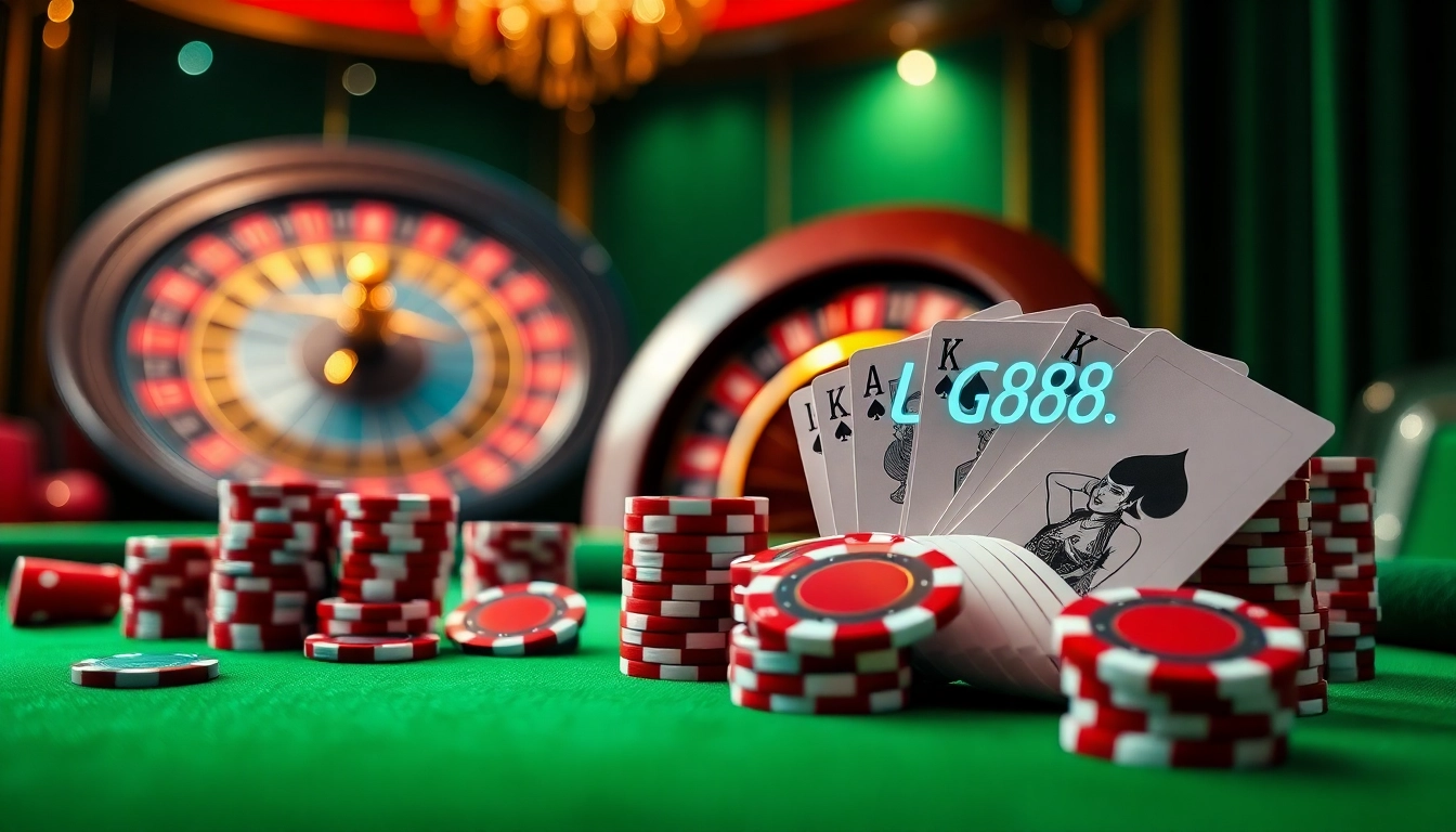 An engaging gambling scene with casino elements featuring chips, cards, and online betting interface https://gg88.ltd/.