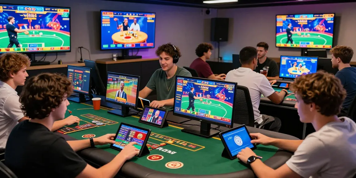 Exciting qs88 gaming scene with diverse players engaged in casino games