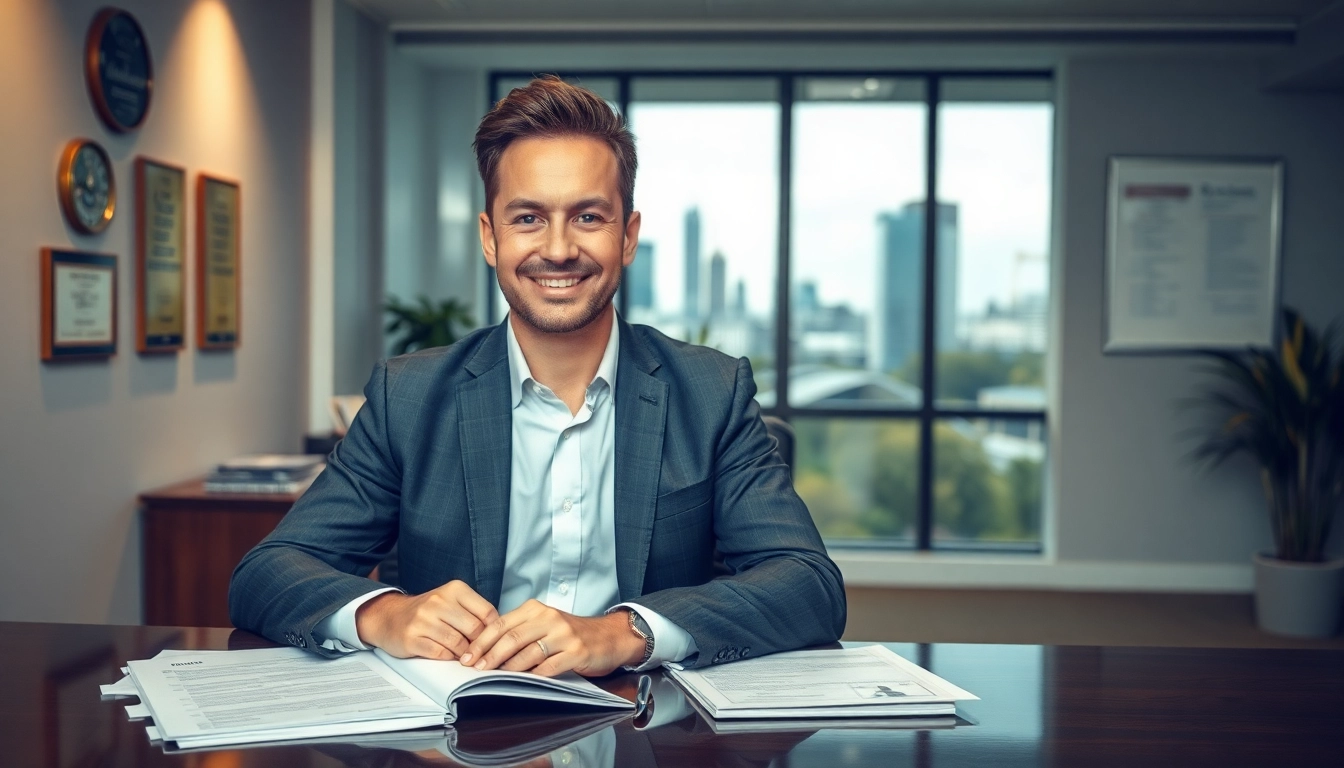 Headhunter Nürnberg: Professioneller Headhunter in modernem Büro lächelt.