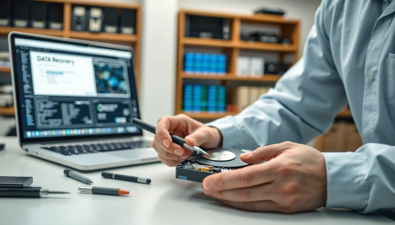 Datenrettung externe Festplatte durch einen Techniker mit professionellen Werkzeugen.