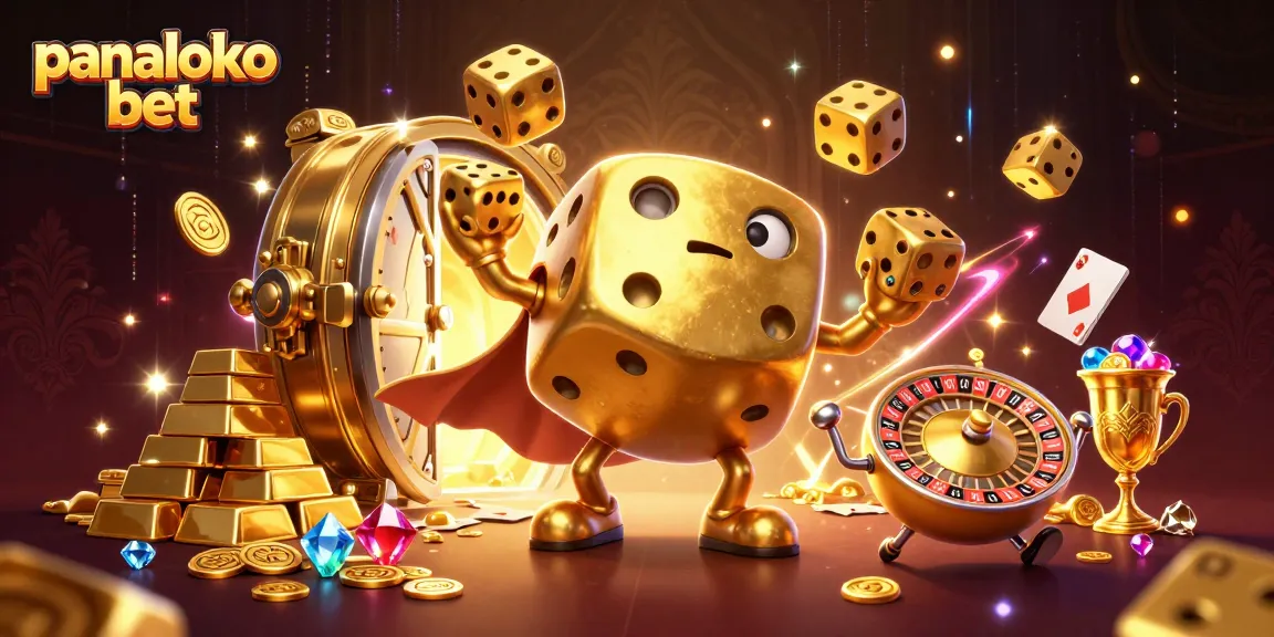Panaloko bet showcasing fun 3D casino characters amidst gold treasures and games, creating a vibrant atmosphere.