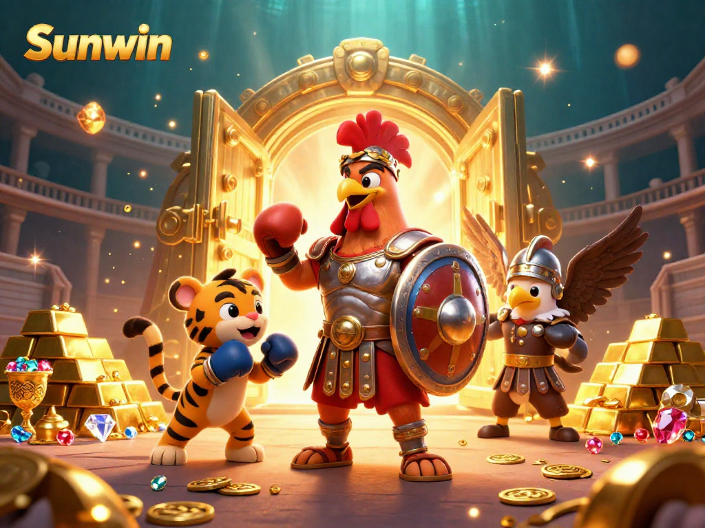 Engage in thrilling gameplay at Sunwin with dynamic casino characters and treasure elements.