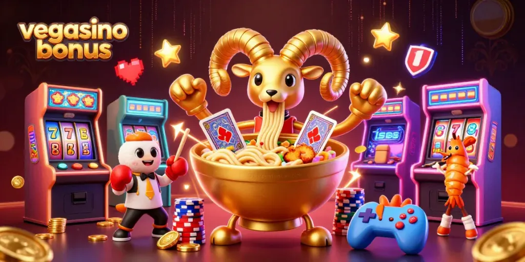 Experience Vegasino bonus excitement with vibrant characters and dynamic gaming elements.