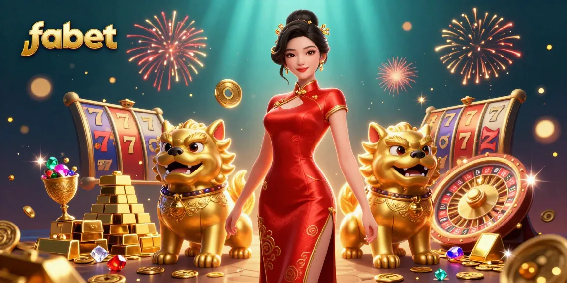 Engage with fabet's thrilling slots and roulette in a vibrant 3D casino scene.