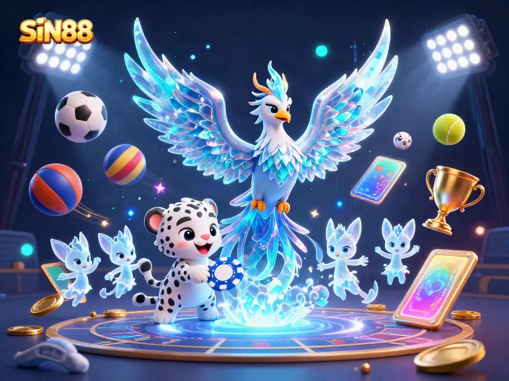Experience thrilling moments at SIN88 with an exhilarating 3D casino illustration showcasing vibrant characters and dynamic elements.