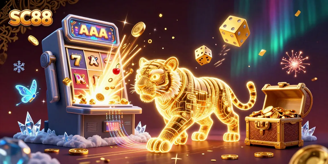 SC88 reveals vibrant 3D casino themes with neon energy, jackpots, and lucky symbols bursting around.