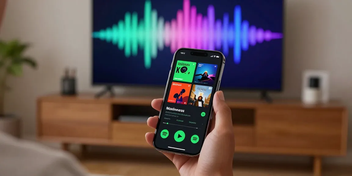 Enjoying the spotify mod music experience in a cozy living room environment.