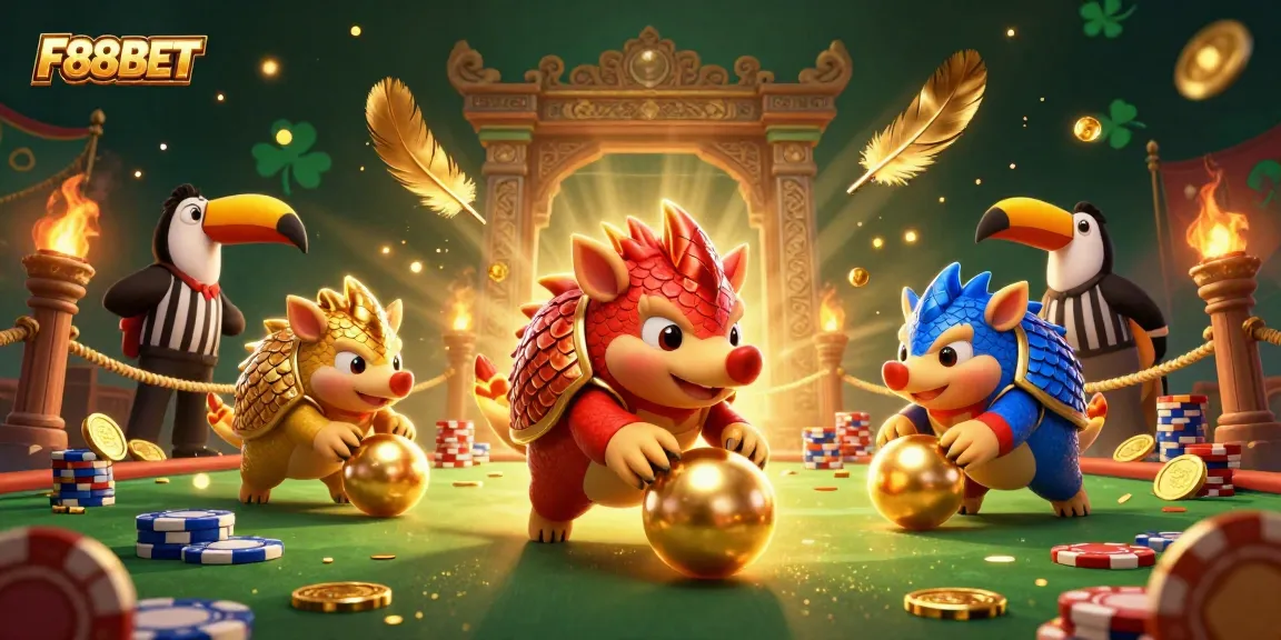 F88BET: Experience thrilling bets with rival pangolins in a vibrant casino showdown