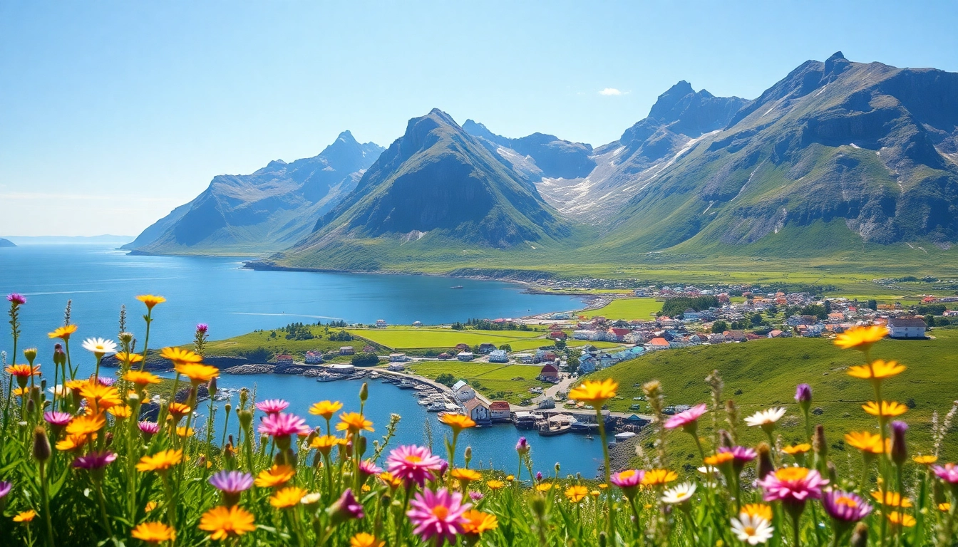 Lebendiges Landschaftsbild der Lofoten-Inseln, das die sommerliche Schönheit für Skandinavien-Reisetipps zeigt.