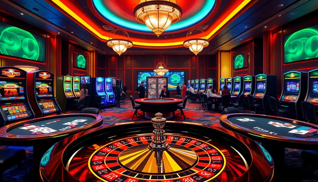 Experience excitement and strategy at PS 99 casino tables with vibrant colors and engaging players.