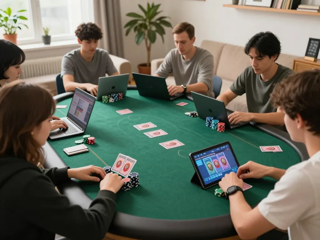 Engaged players explore qq88 là gì at a vibrant online poker game from their cozy homes.