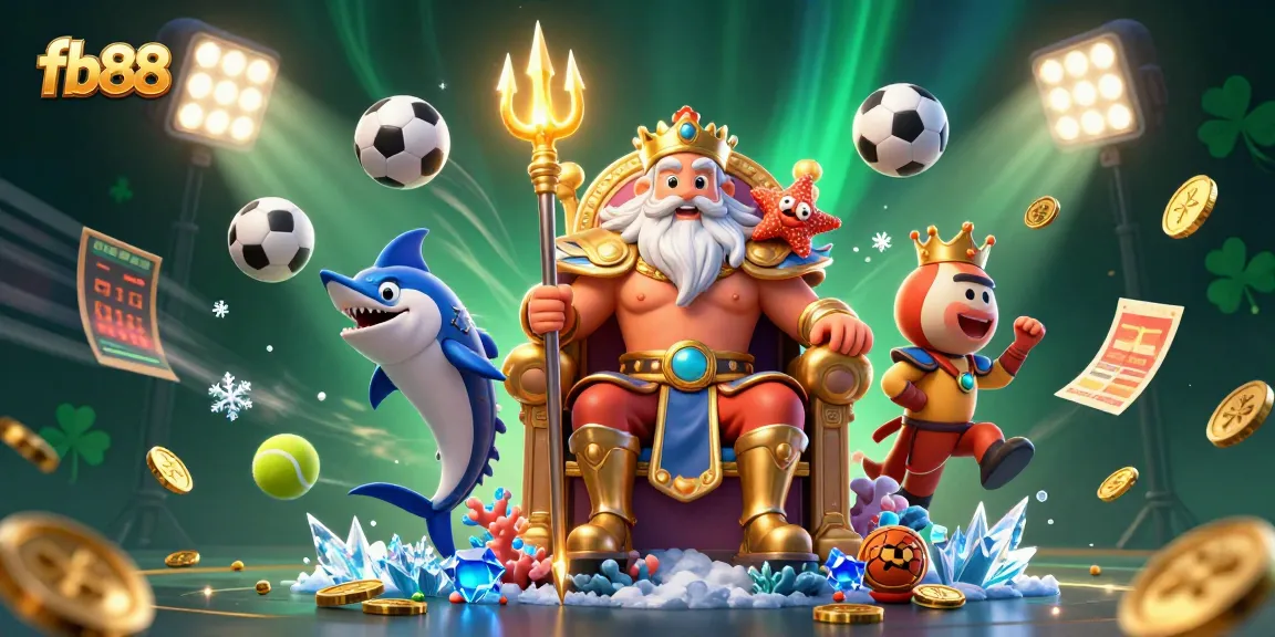 Engage in exciting betting at fb88 with the energetic sea king and vibrant sports elements.