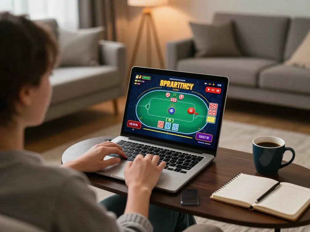 Experience fabet online poker gaming in a cozy home setup with interactive gameplay.