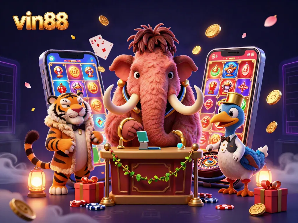 Engage in thrilling casino experiences at vin88 with vibrant characters and dynamic gaming elements.