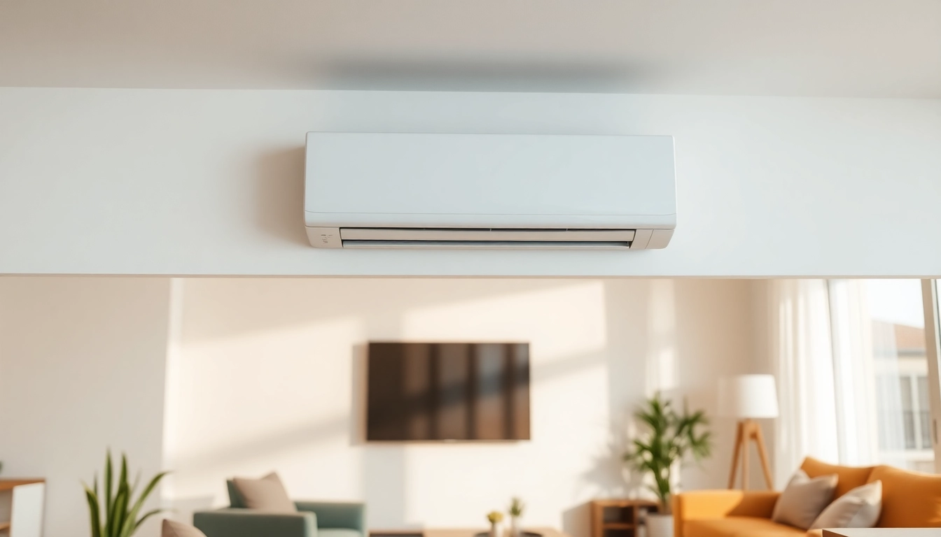 Explore Klimaanlage kosten with a focus on a sleek split air conditioning unit in a stylish interior.