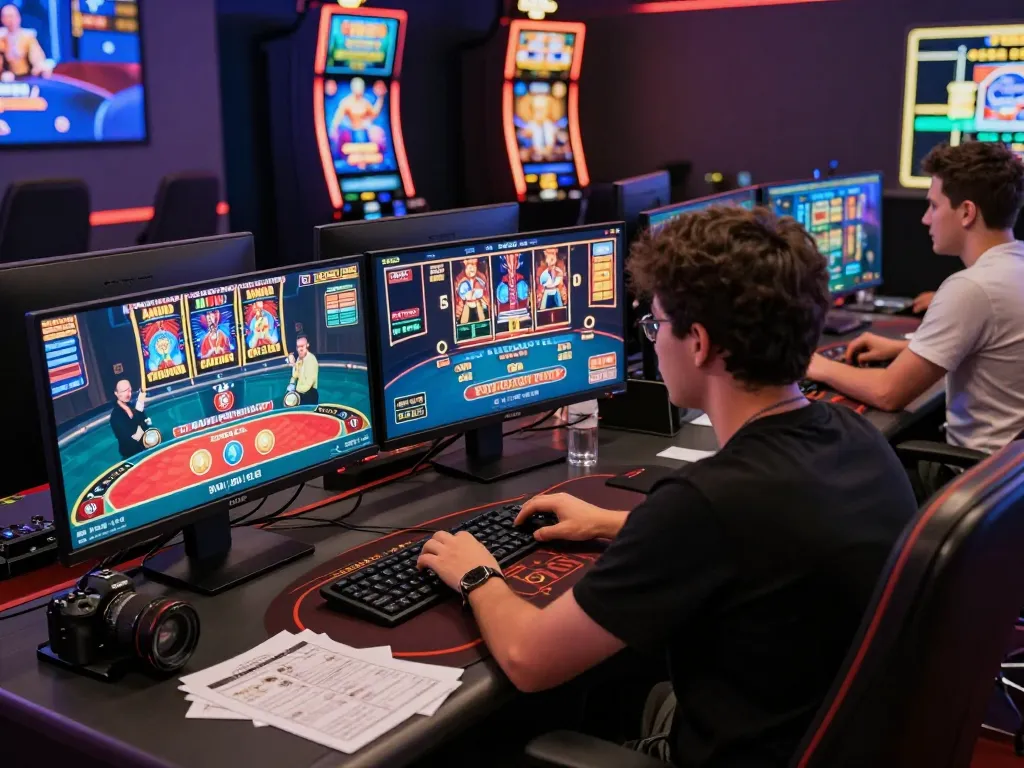 Experience exciting gameplay at ssbet77 with various casino games showcased on a professional setup.