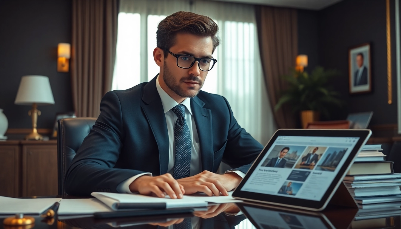 Headhunter CEO engaging with candidates in a modern office environment.
