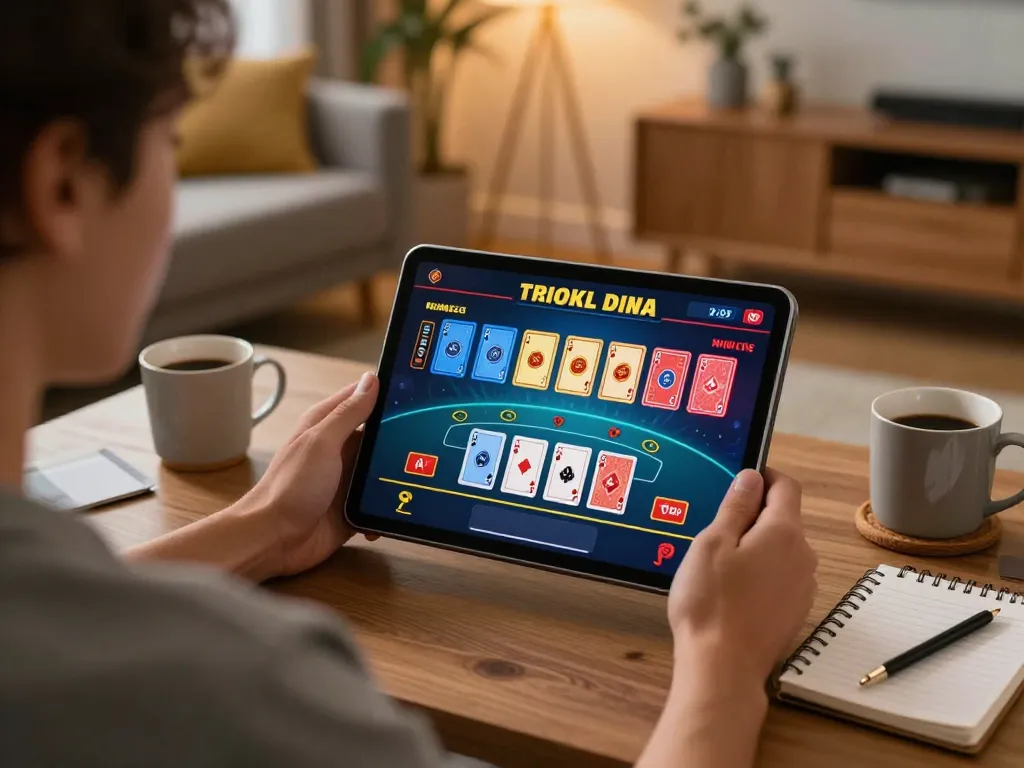 Engaging in blackjack gameplay at home with sunwin, showcasing strategies and comfortable ambiance