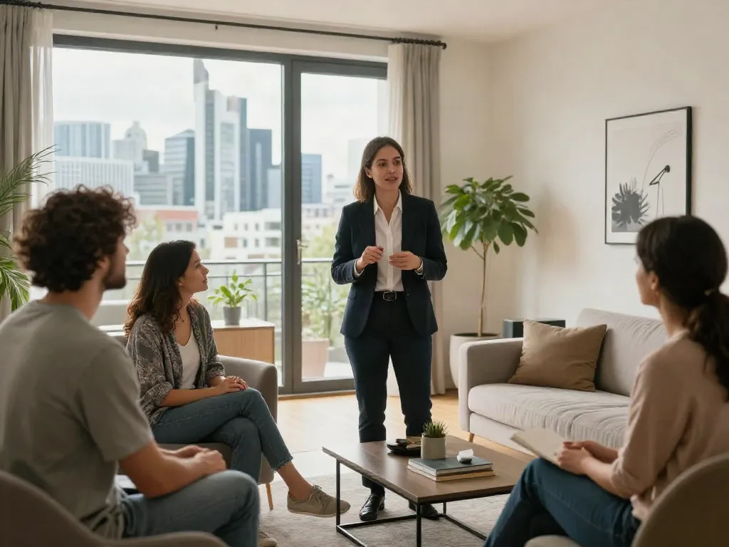 Der beste Immobilienmakler Frankfurt präsentiert stilvolle Wohnung mit Ausblick auf die Stadt