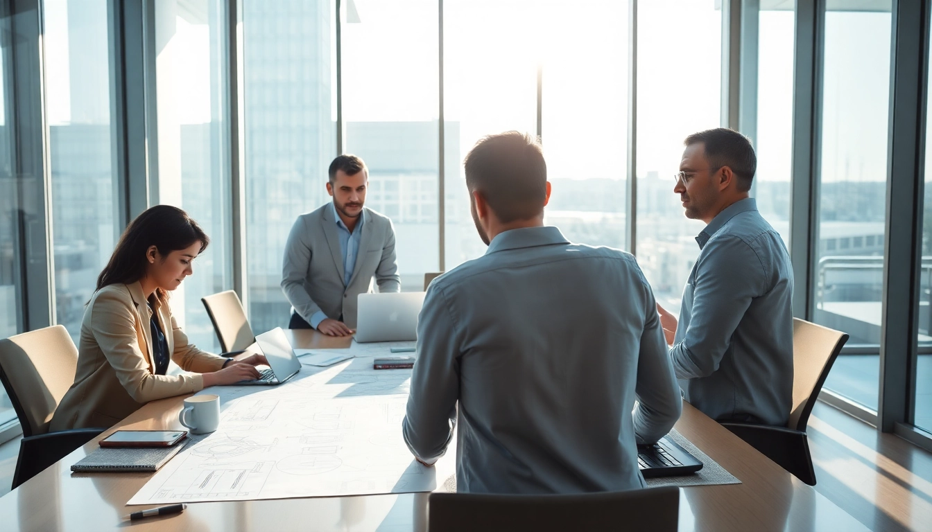 Engagiert im Headhunting: Ingenieure arbeiten zusammen an einem technischen Projekt.