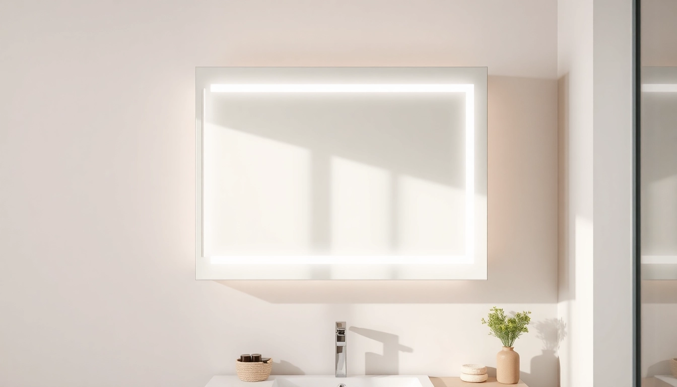 Moderner spiegelschrank mit led Beleuchtung, der elegantes Design mit Funktionalität vereint.