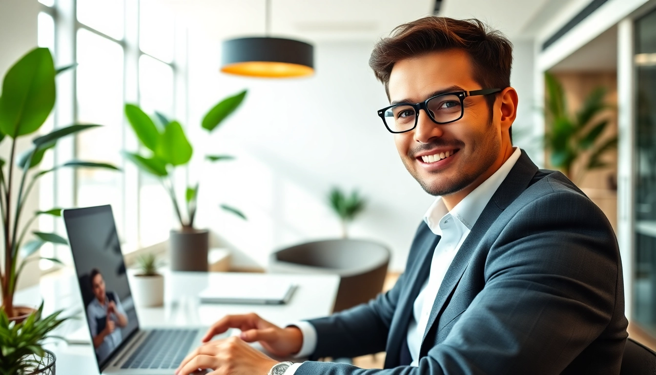 Headhunter Schweiz im Gespräch in modernem Büro mit natürlichem Licht und Pflanzen.