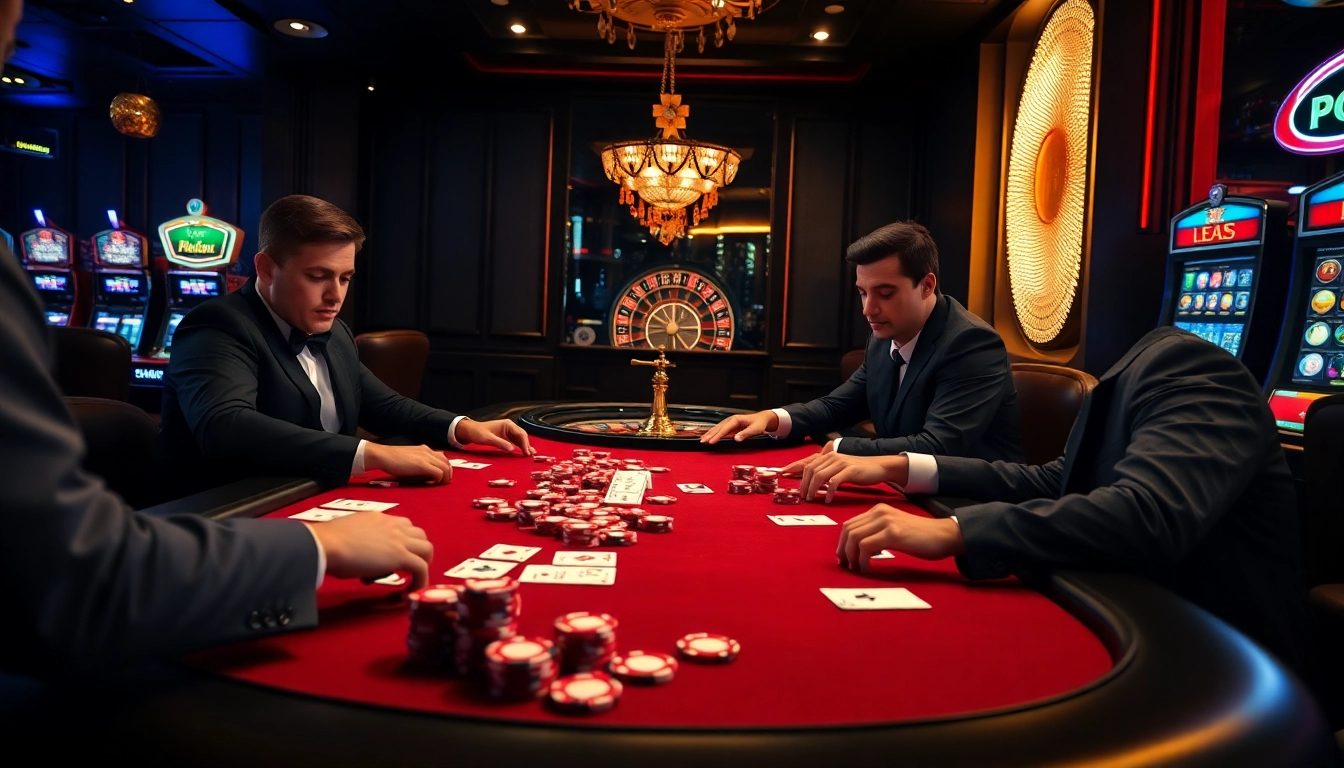 Witness thrilling gameplay at qh88 casino with vibrant poker chips and competitive players.