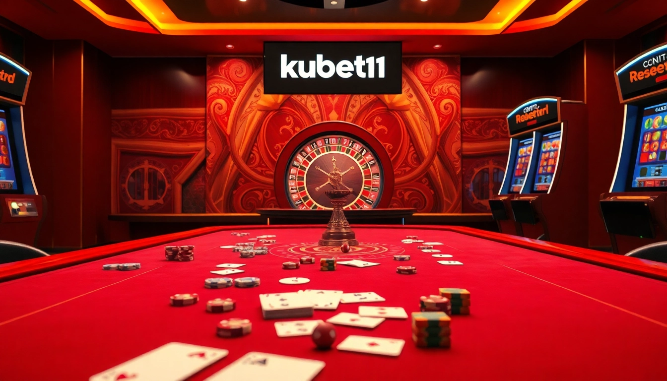Experience thrilling gameplay at kubet11 with dynamic casino tables, roulette wheels, and poker chips.