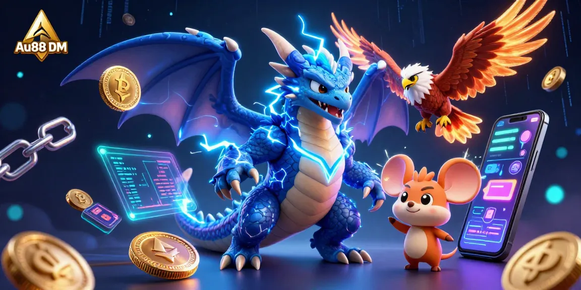 Engage in thrilling gameplay with Au88 DM's vibrant scene of electric casino energy.